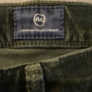 Adriano Goldschmied Women's Green Corduroy Pants, Size 26 Women's